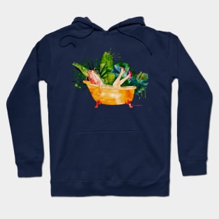 Catfished | Reverse Mermaid in Bathtub Watercolor Hoodie